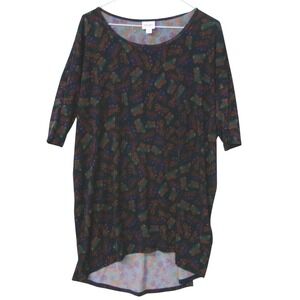 LuLaRoe Butterfly Print Batwing Sleeve Hi Lo Hem Tunic Top Women's Medium